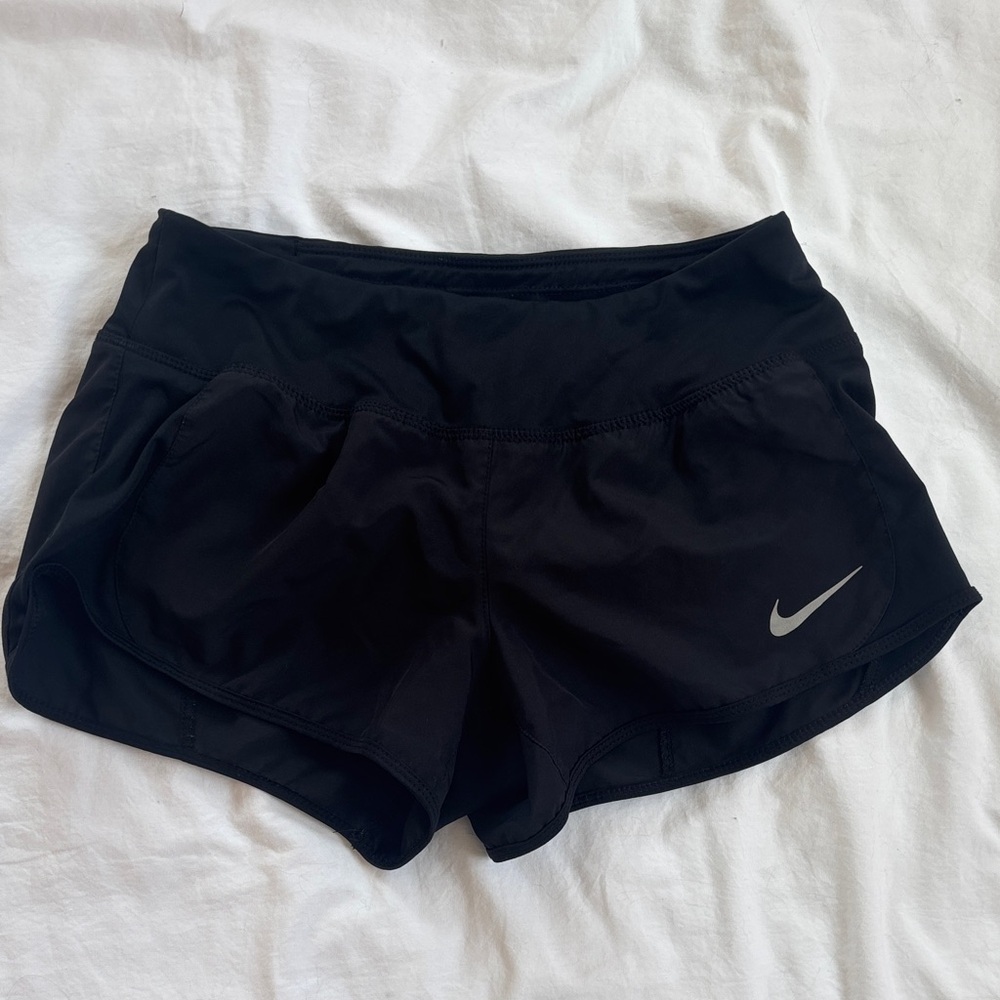 Nike Women's Black Athletic Shorts with Reflective Swoosh